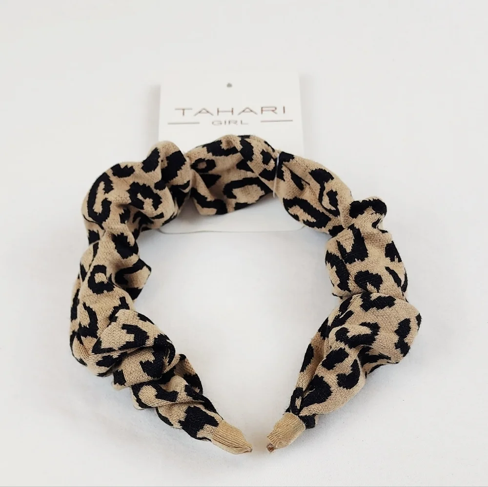 Tahari Girl Wide Leopard Print Headband Hair Accessories